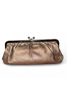 Express Vintage Y2K Metallic Leather Kisslock Clutch (EUC)